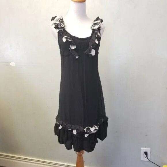 Yoana barashi Anthropology peddle detailing SILK dress women's size 2 (U11) - Picture 4 of 9